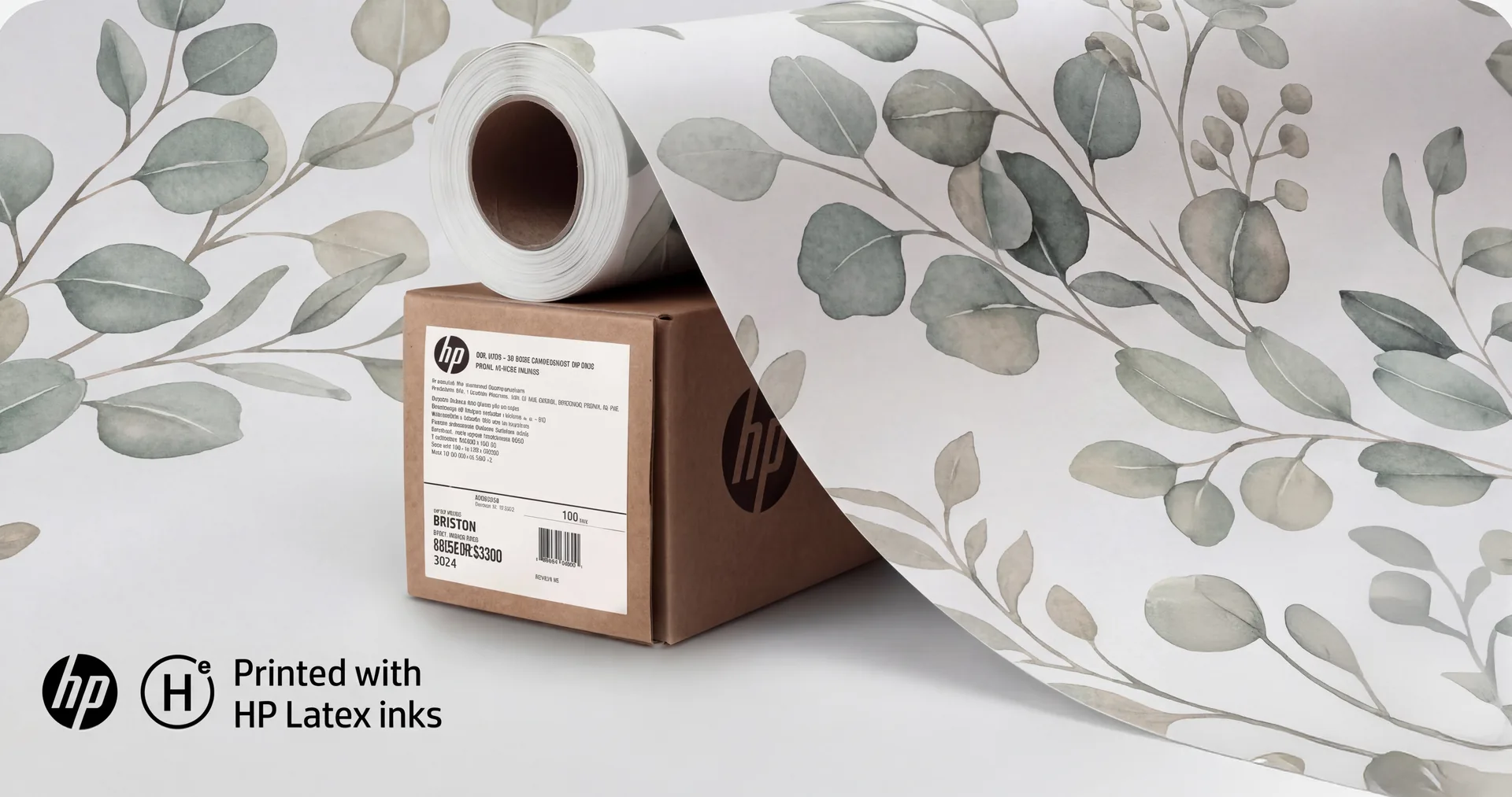 HP PVC-free eco wallpaper sample — FSC and GREENGUARD certified