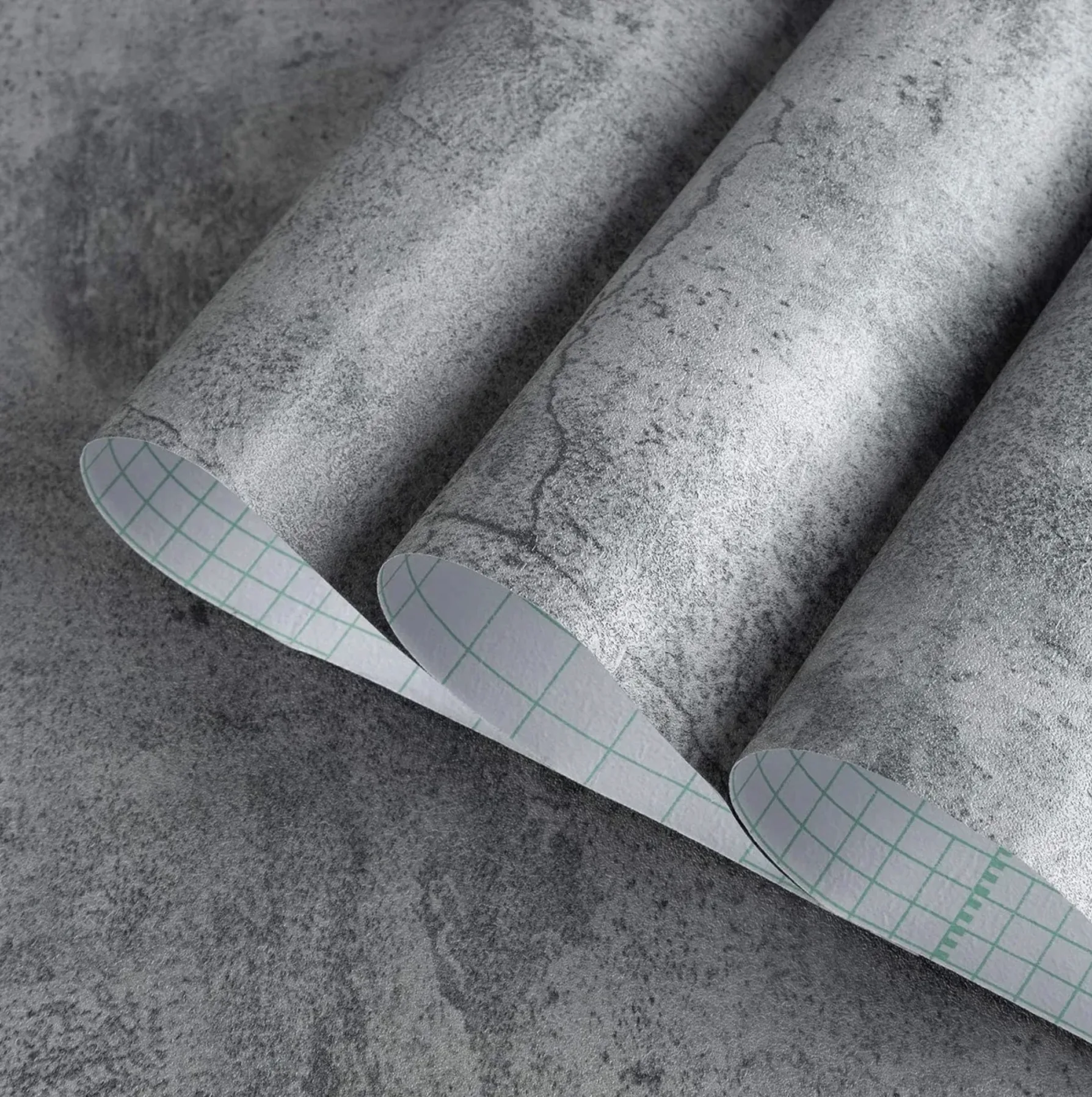 PVC self-adhesive wallpaper sample — monomeric PVC film with permanent adhesive